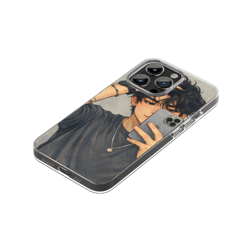 📱 Mirror Mood Anime Case – Aesthetic Selfie Edition