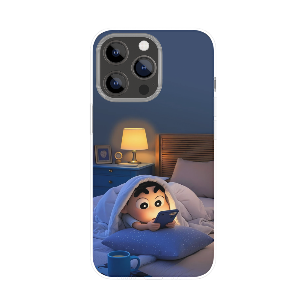 📱 Midnight Scroll Shinchan Case – Cozy Night Edition